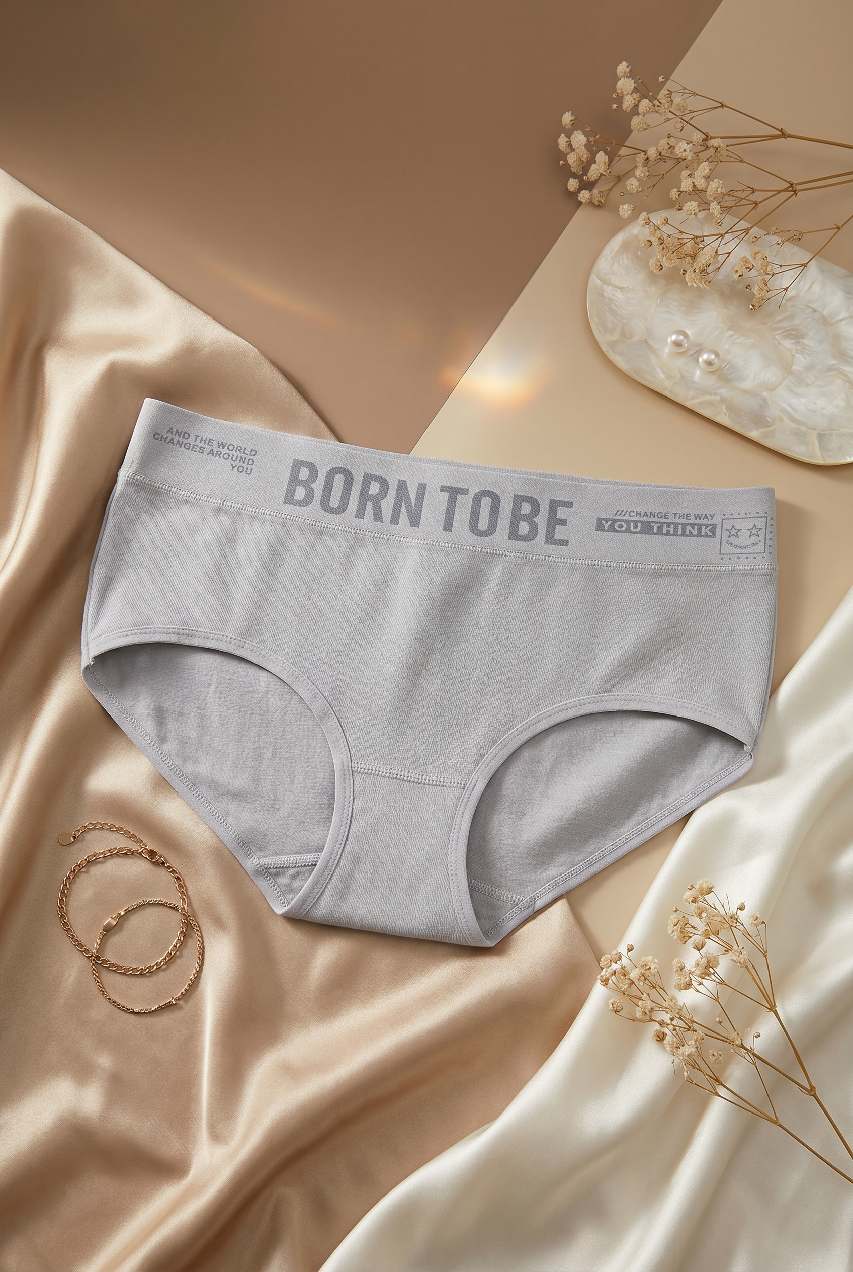 شورت اسلیپ نخی زنانه کمر چاپ BORNTOBE930 سایز فری