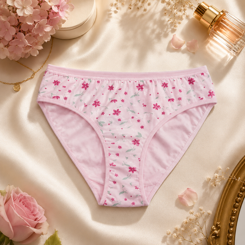 شورت اسلیپ زنانه نخی طرح بابونه و برگ سایز 2XL