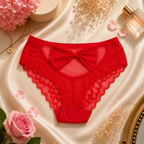 شورت زنانه پشت پاپیون گیپور طاووسی بانوسایز free size