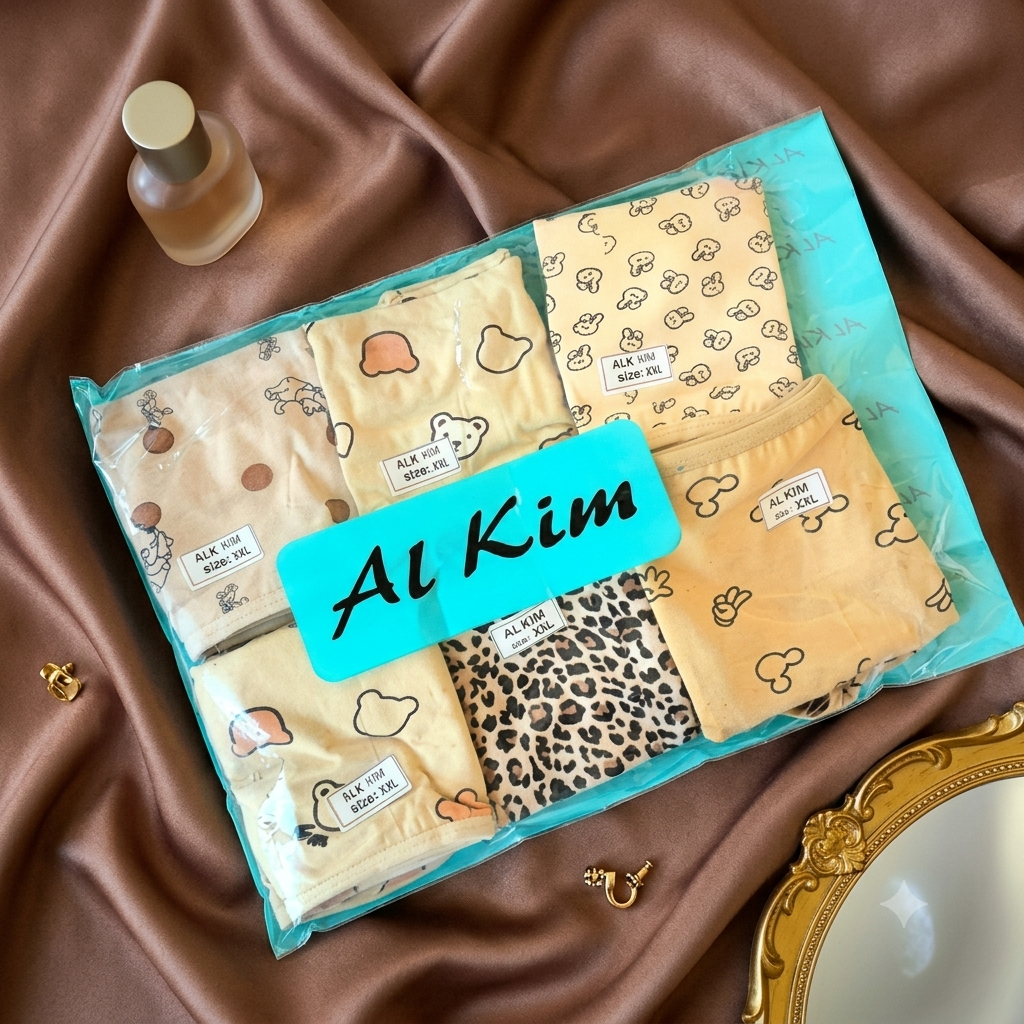 شورت زنانه نخی قواره دار طرح ترک برند ال کیم سایز بزرگ 3XL رنگ کرمی