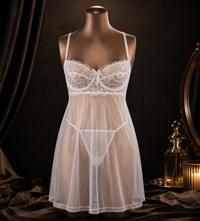 لباس خواب فنر دار توری دانتل کلوش برند شهره سایز L XL
