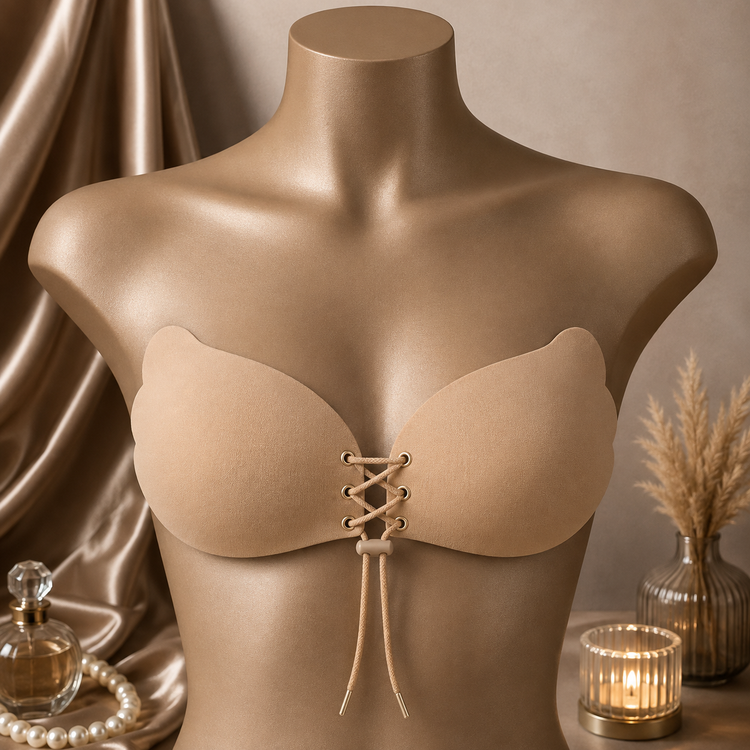 سوتین چسبی پروانهای بند دار کاپ C مناسب لباس مجلسی و دکلته