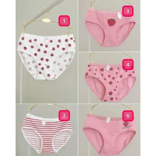 شورت عروسکی نخی طرح توت فرنگی پک 3 عددی سایز L